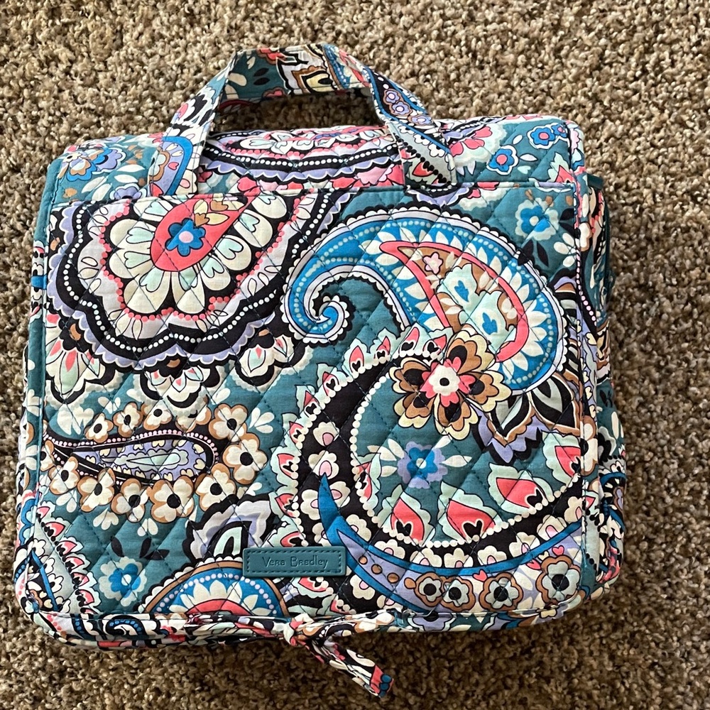 Vera Bradley Blue and Pink Paisley Cosmetic Bag